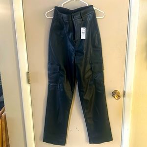 Brand, new, faux, leather black pants